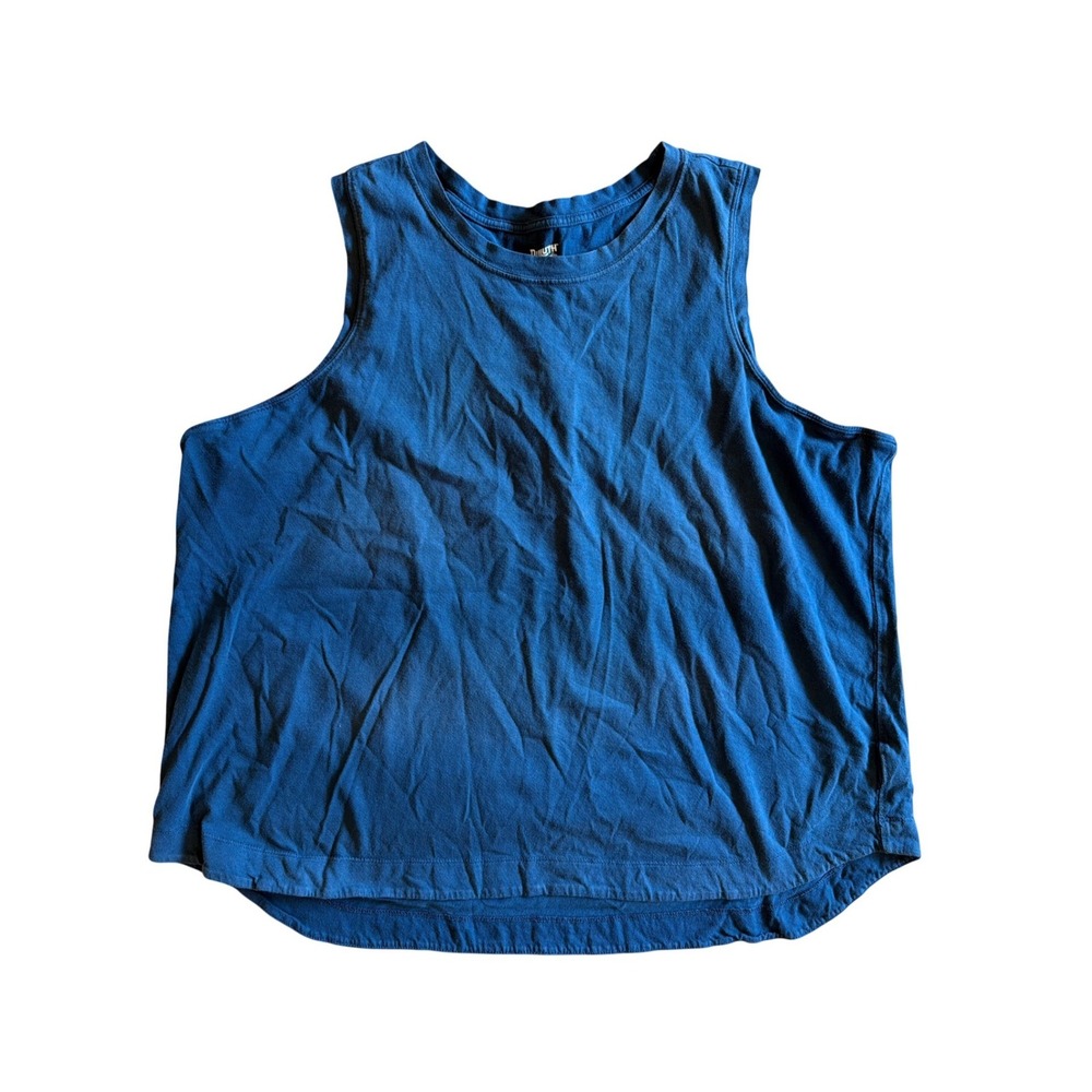 Duluth Trading Co Blue Cotton Sleeveless Tank Top Crew Neck XXL Outdoor Casual